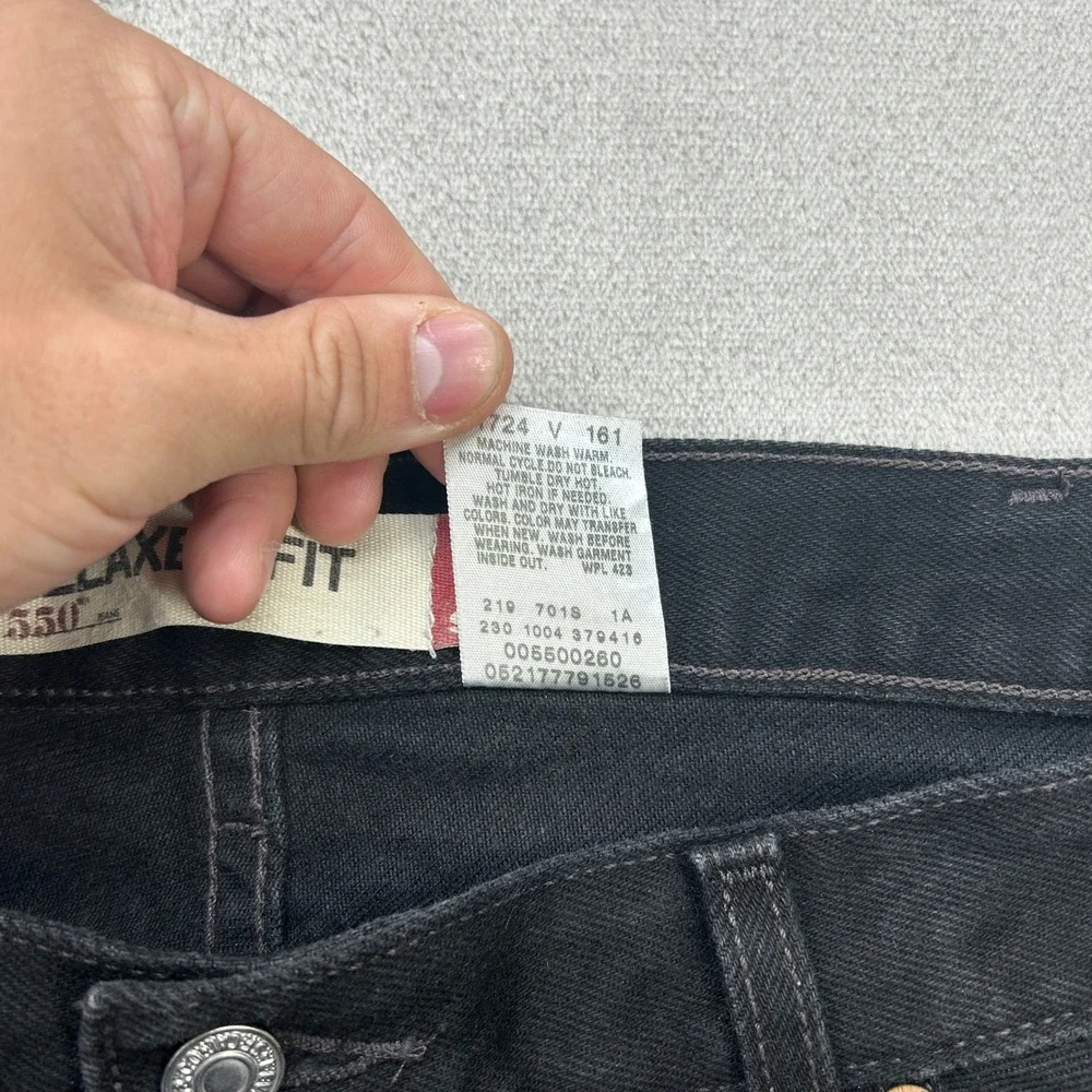 Vintage Levi's 550 Relaxed Fit Jeans Men 38x30 Black Denim Tapered Loose Y2K
